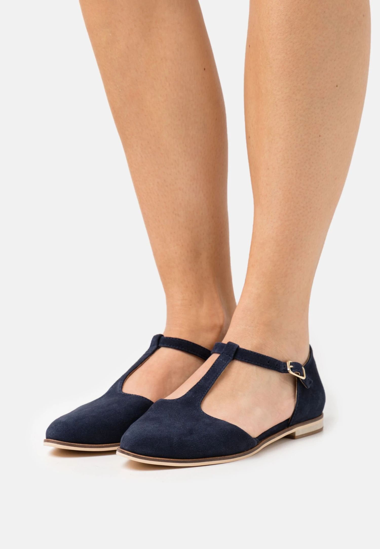 Leather - Ballerina'S Met Enkelbandjes - Dark Blue 1 Leather - Ballerina'S Met Enkelbandjes - Dark Blue